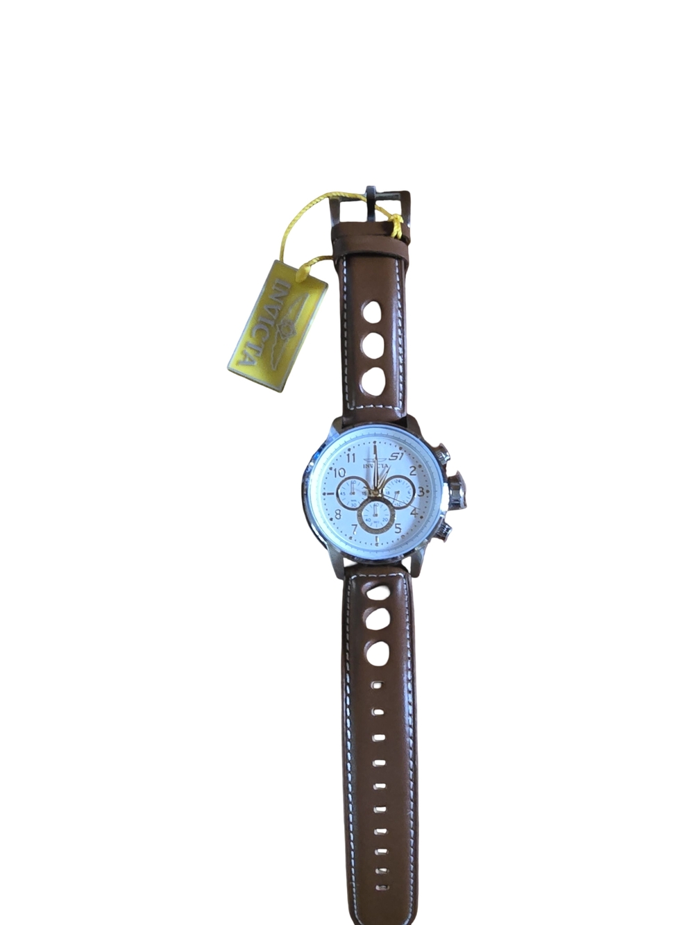 Invicta Men's Brown Leather Strap Chronograph Watch - Picture 2 of 4
